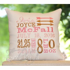 Arrows - Birth Announcement Pillow